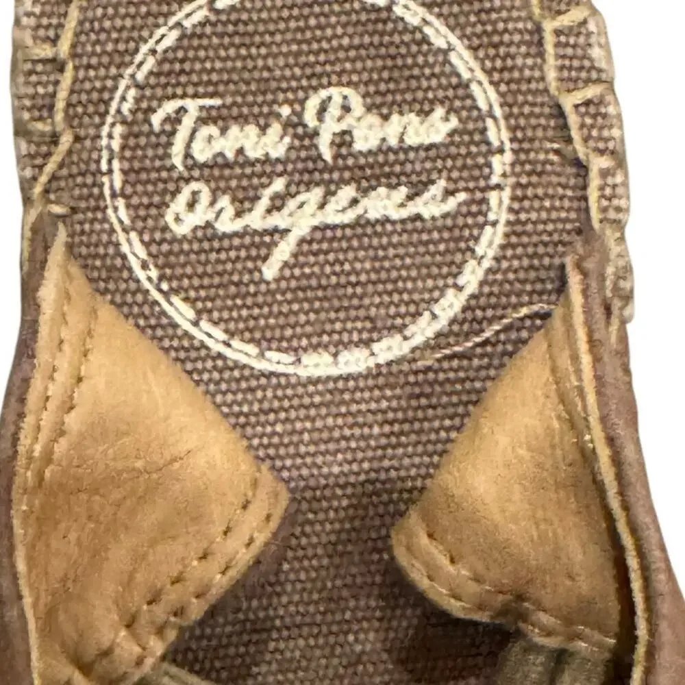 Toni Pons Nuria Espadrilles Taupe Suede Low Wedge Elastic Straps Size 39 NWOB